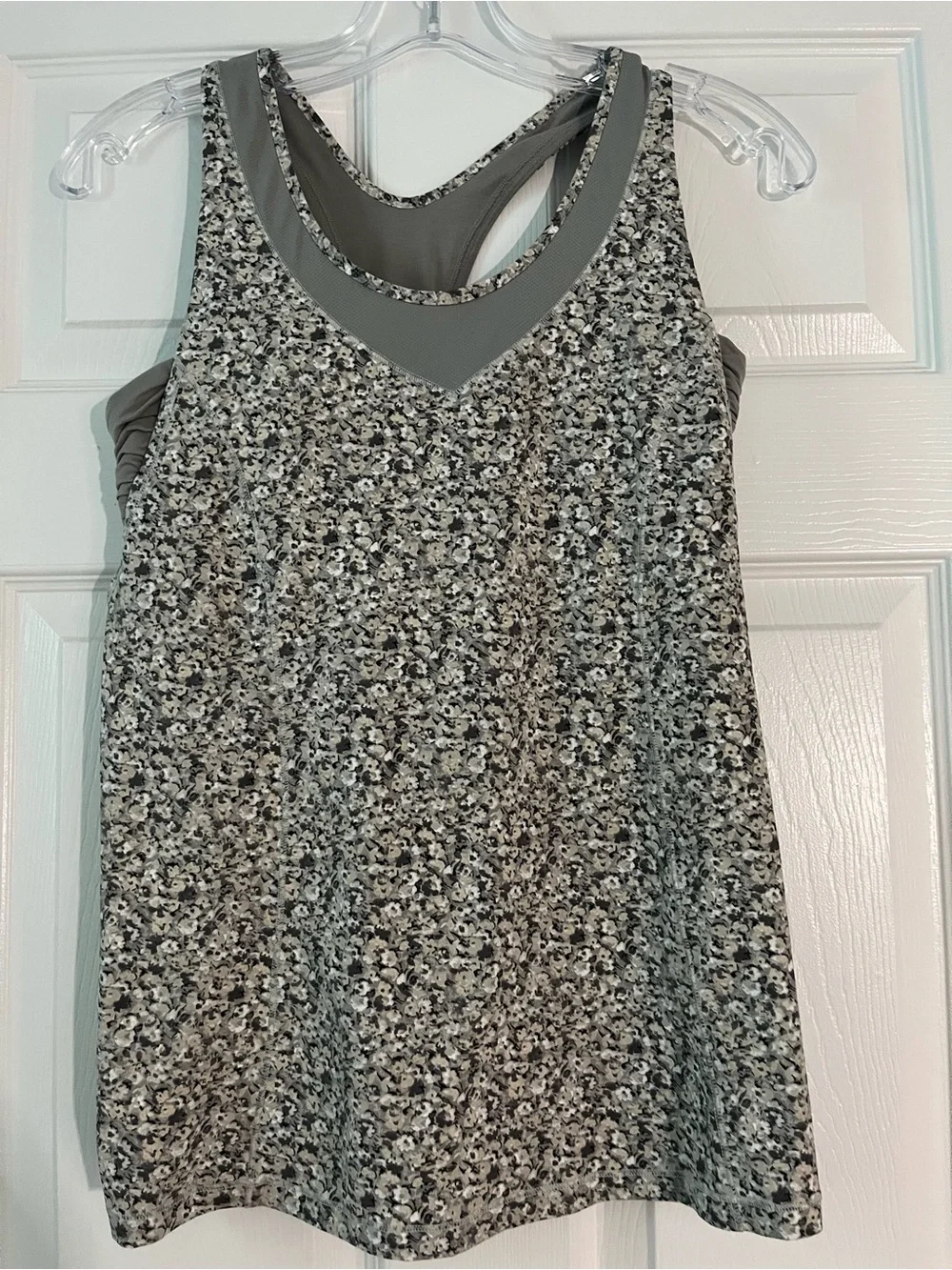 lululemon athletica Gray Floral Racerback Tank